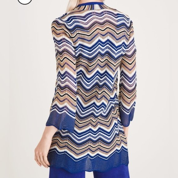 CHICO'S Travelers Collection Zig Zag Stitch Cardigan Size 3/ XL - Picture 2 of 7